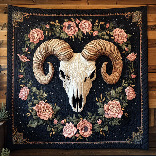Floral Ram Skull CW0707022CL Quilt