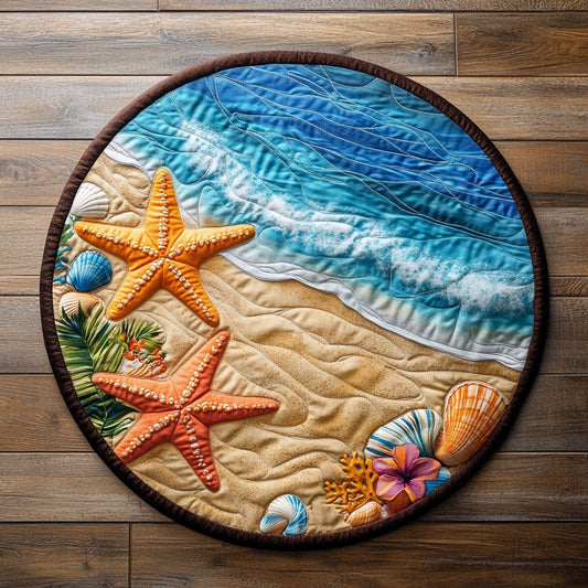 Seashell Beach WX1505030CL Quilted Round Mat