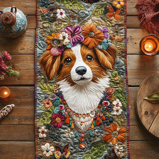 Bloomy Dog WN1707001CL Quilted Table Runner