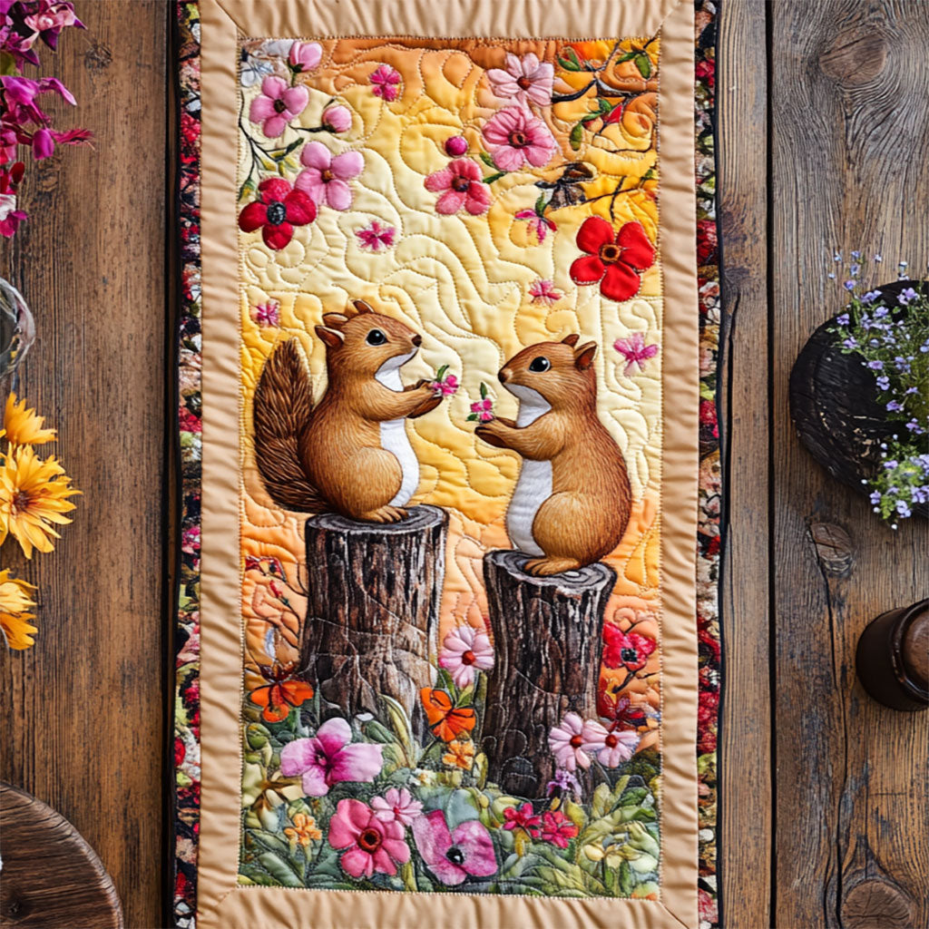 Twin Squirrels WY0905051CL Quilted Table Runner