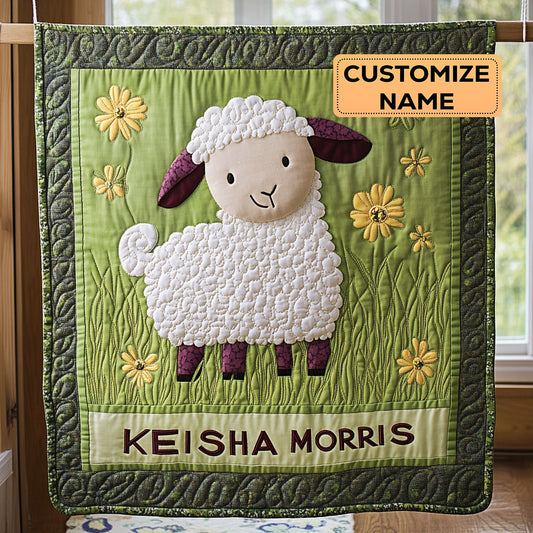 Woolly Bloom CP2507021CL Personalized Baby Quilt
