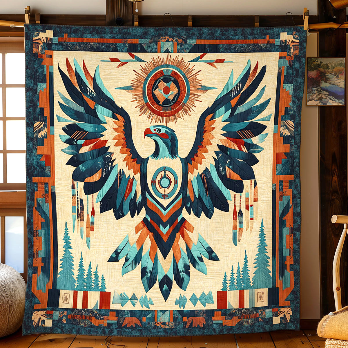 Charming Native Eagle CW0901048CL Quilt