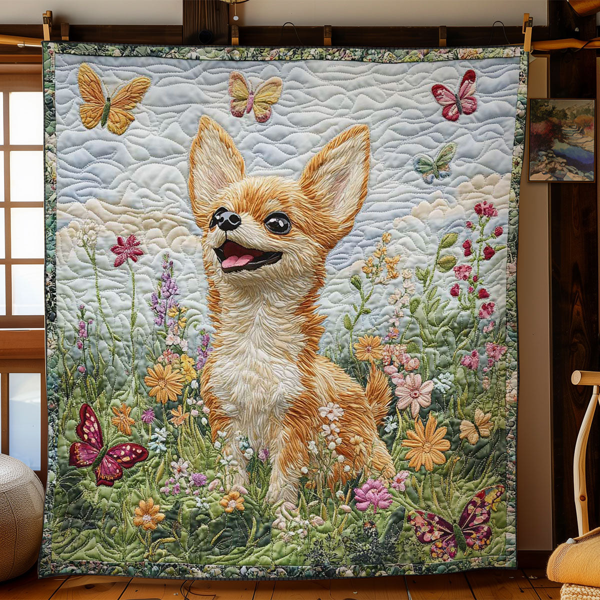 Playful Chihuahua WN2403093CL Quilt