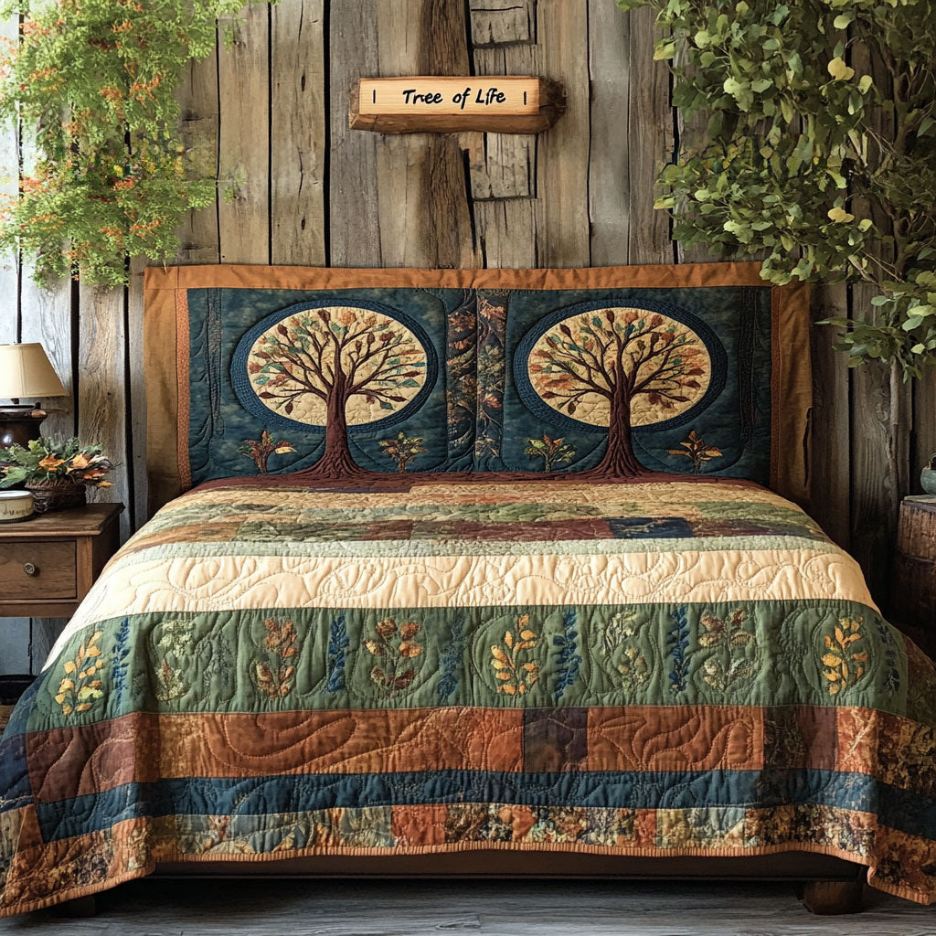 Golden Tree Of Life WN1712010CL Quilted Headboard Slipcover