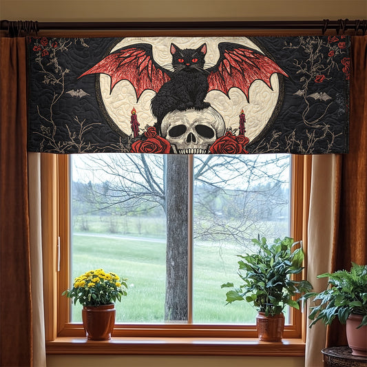 Skull Cat WX0905044CL Quilted Valance