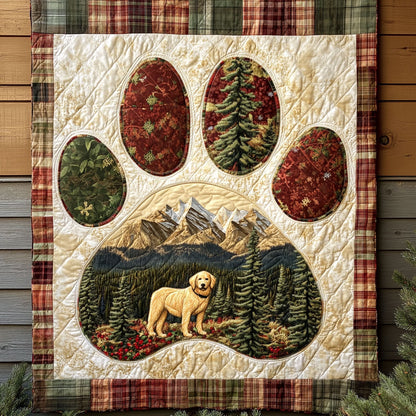 Forever Faithful Golden Retriever Paw WN0440611CL Quilt