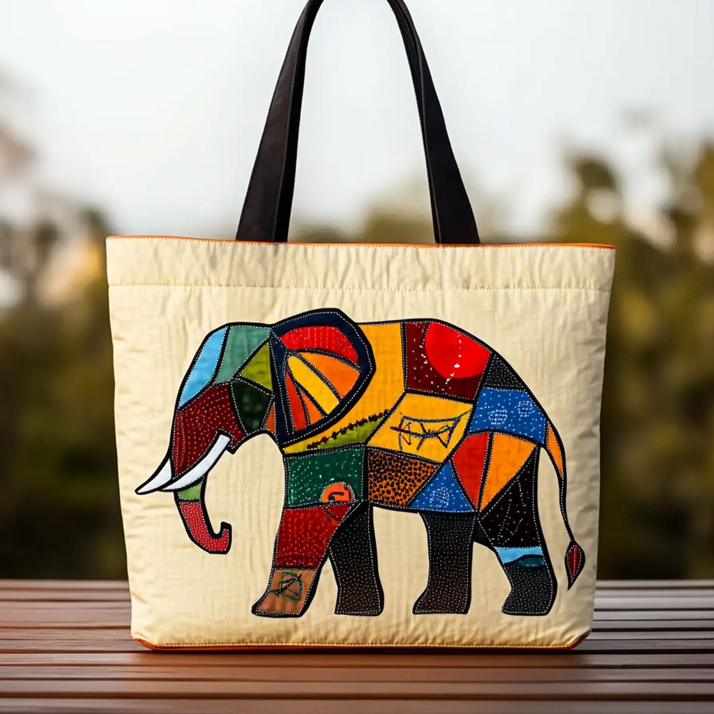 Patchwork Elephant Magic WN0910051CL Quilted Tote Bag