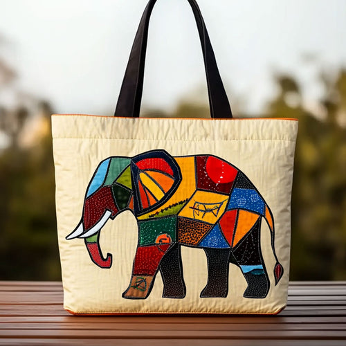 Patchwork Elephant Magic WN0910051CL Quilted Tote Bag