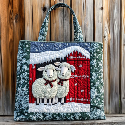 Farmhouse Christmas Sheep WN1711017CL Quilted Tote Bag