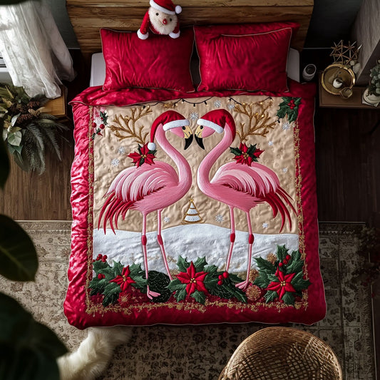 Flamingo Holiday Charm WN0210027CL Duvet Cover Set