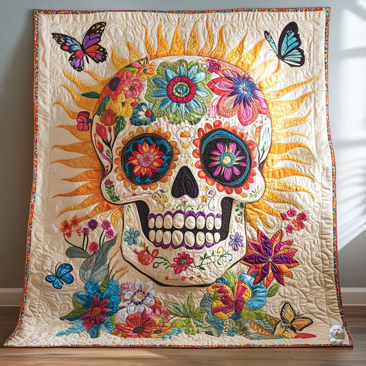 Flower Skull WU2610006CL Quilt
