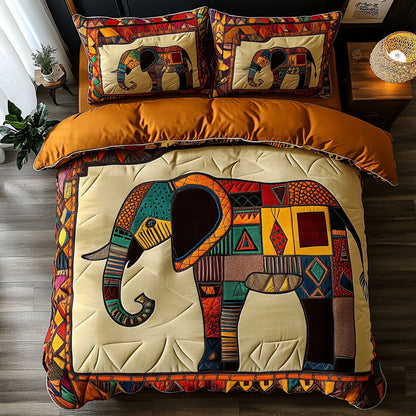 Savanna Elephant Mosaic WN0910056CL Duvet Cover Set