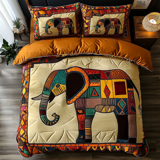 Savanna Elephant Mosaic WN0910056CL Duvet Cover Set