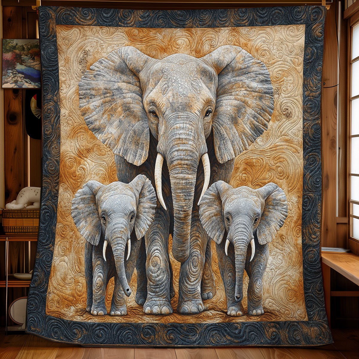 Elephant Family WY0602141CL Quilt