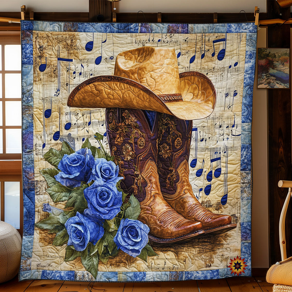 Blue Rose Cowboy WY2312009CL Quilt