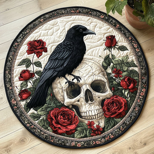 Crimson Skull CW0506013CL Quilted Round Mat