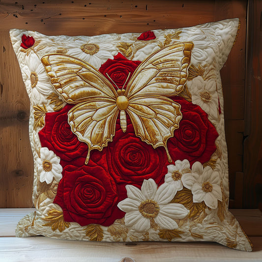 Butterfly In Red Rose WY0402054CL Quilt Pillow Case