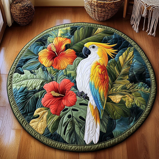 Hibiscus Cockatoo WY1408039CL Quilted Round Mat