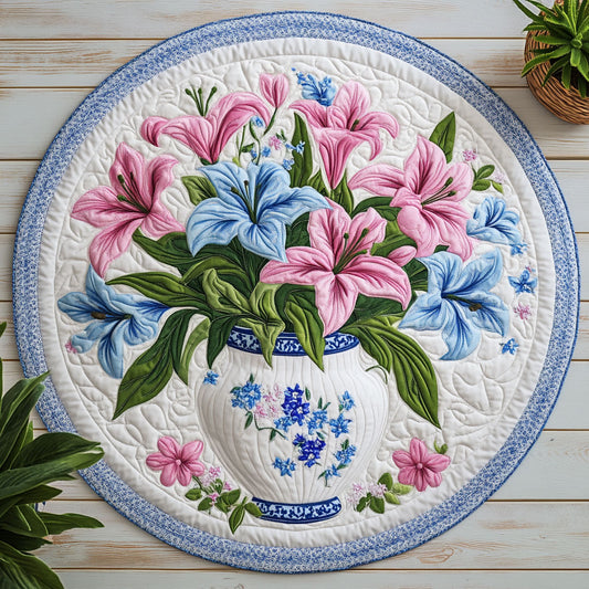 Blooming Lily CW0506007CL Quilted Round Mat