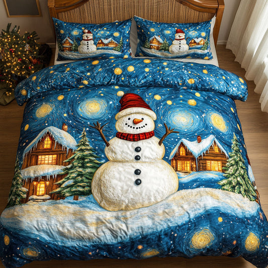 Cozy Night Snowman WN0511017CL Duvet Cover Set
