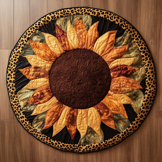 Golden Sunflower WN1604024CL Quilted Round Mat