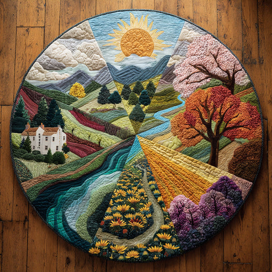 Meadow Season CW1108023CL Quilted Round Mat