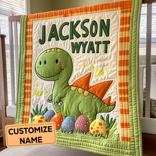 Eggventure Begins CP0108048CL Personalized Baby Quilt