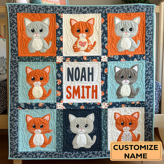 Kitty Corner WY2607026CL Personalized Baby Quilt
