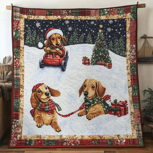 Christmas Woods Dachshund WN1211025CL Quilt