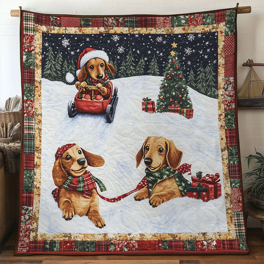 Christmas Woods Dachshund WN1211025CL Quilt