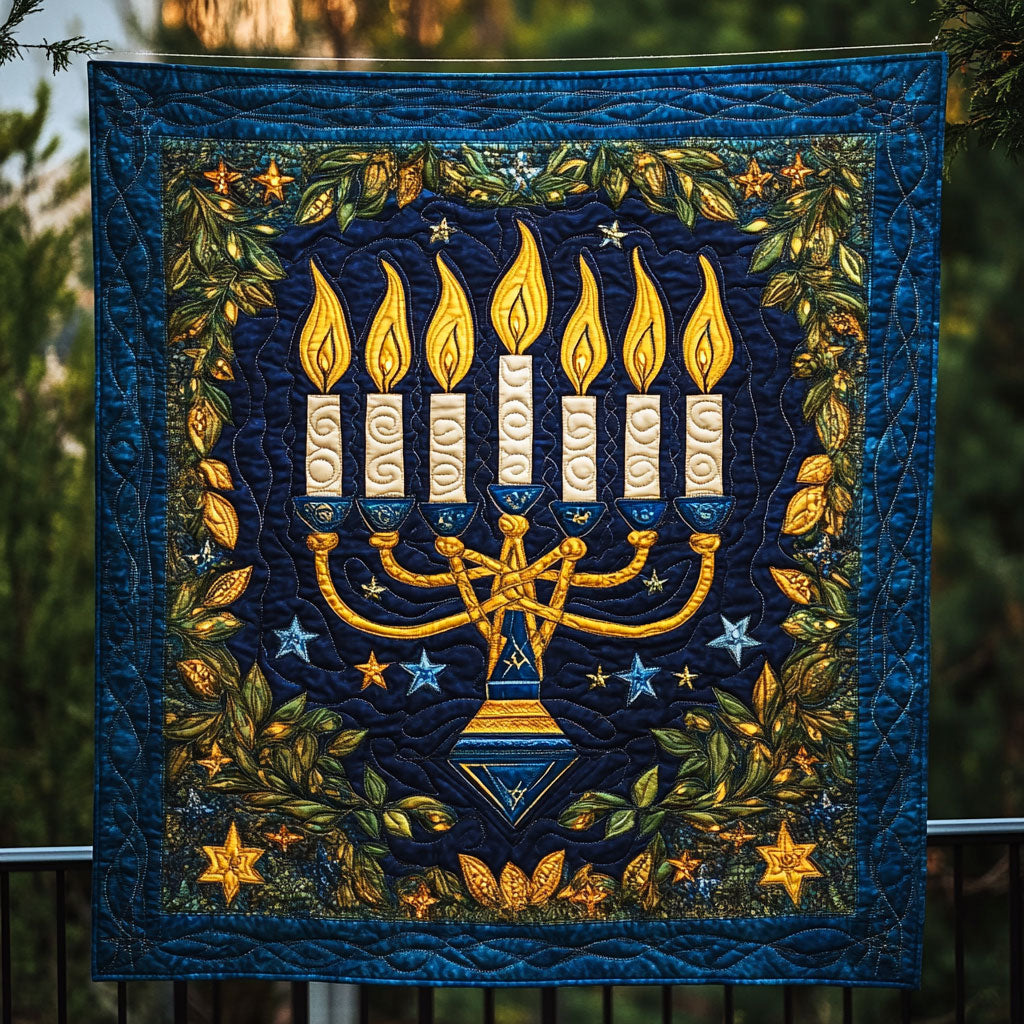 Golden Hanukkah Flames WN1407013CL Quilt