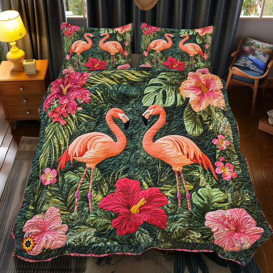 Flamingo Flower WX2612089CL Duvet Cover Set
