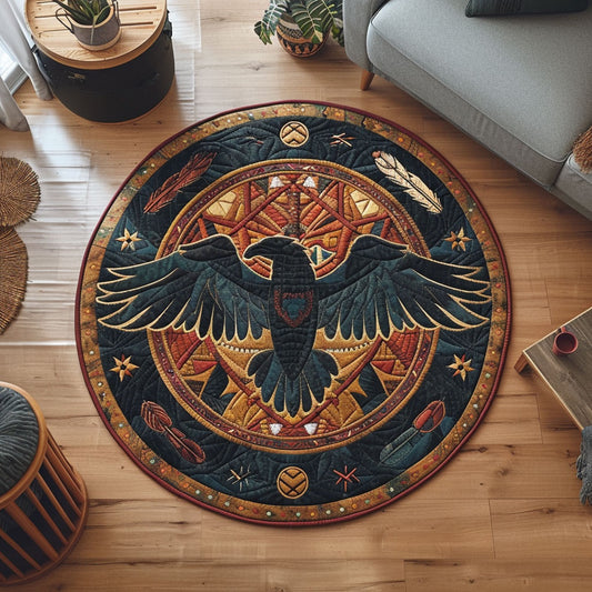 Tribal Bald Eagle CW0901089CL Quilted Round Mat