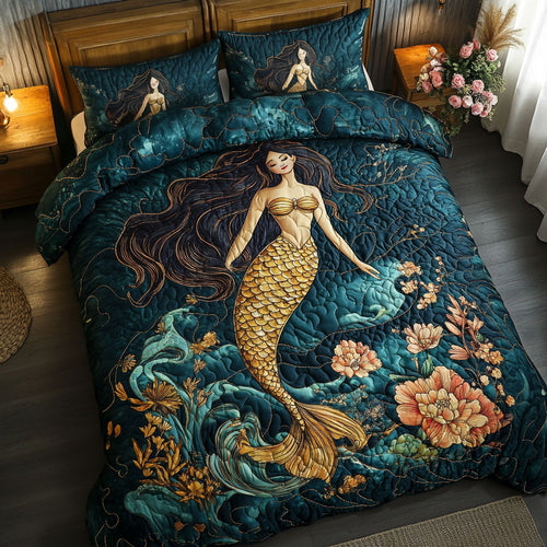 Mermaid In Ocean Garden WY2702018CL Duvet Cover Set