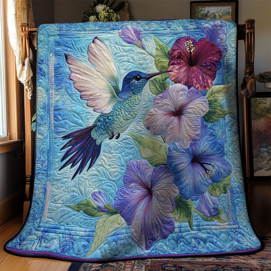 Hummingbird In Purple Garden WY1302034CL Quilt