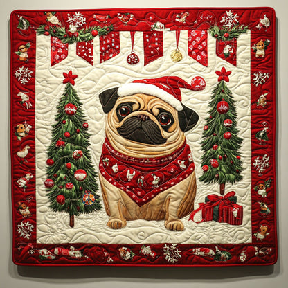 Christmas Pug WJ0111003CL Quilt