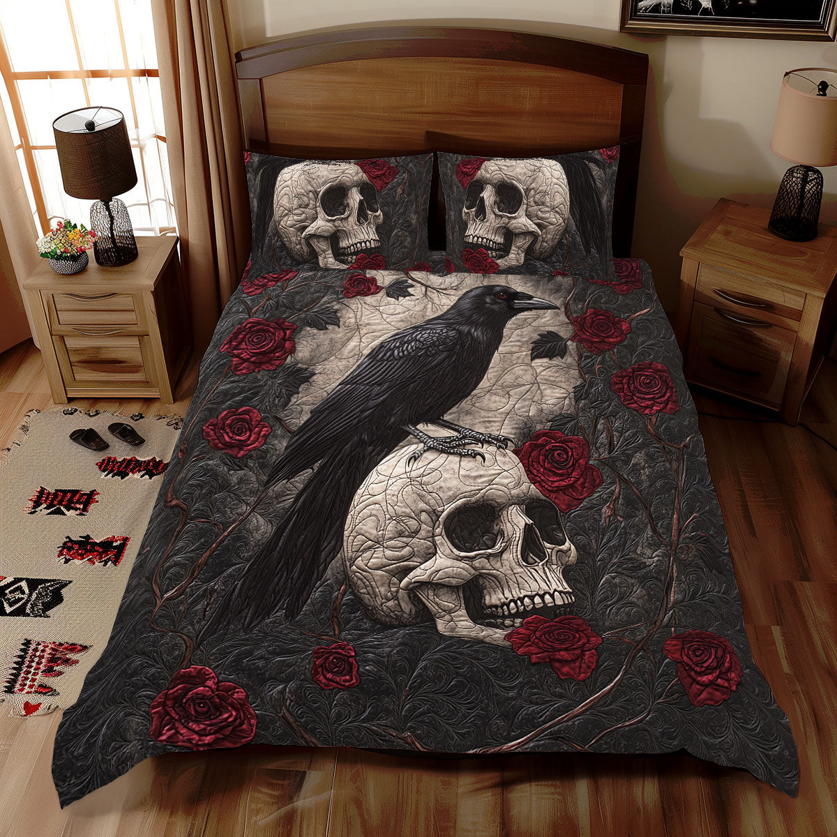 Raven And Skull WU2612006CL Duvet Cover Set