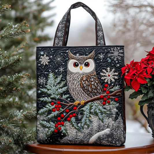 Snowflake Owl XR0710010CL Quilted Tote Bag