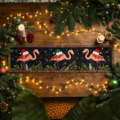 Frosty Flamingo Glow WN1107031CL Quilted Table Runner