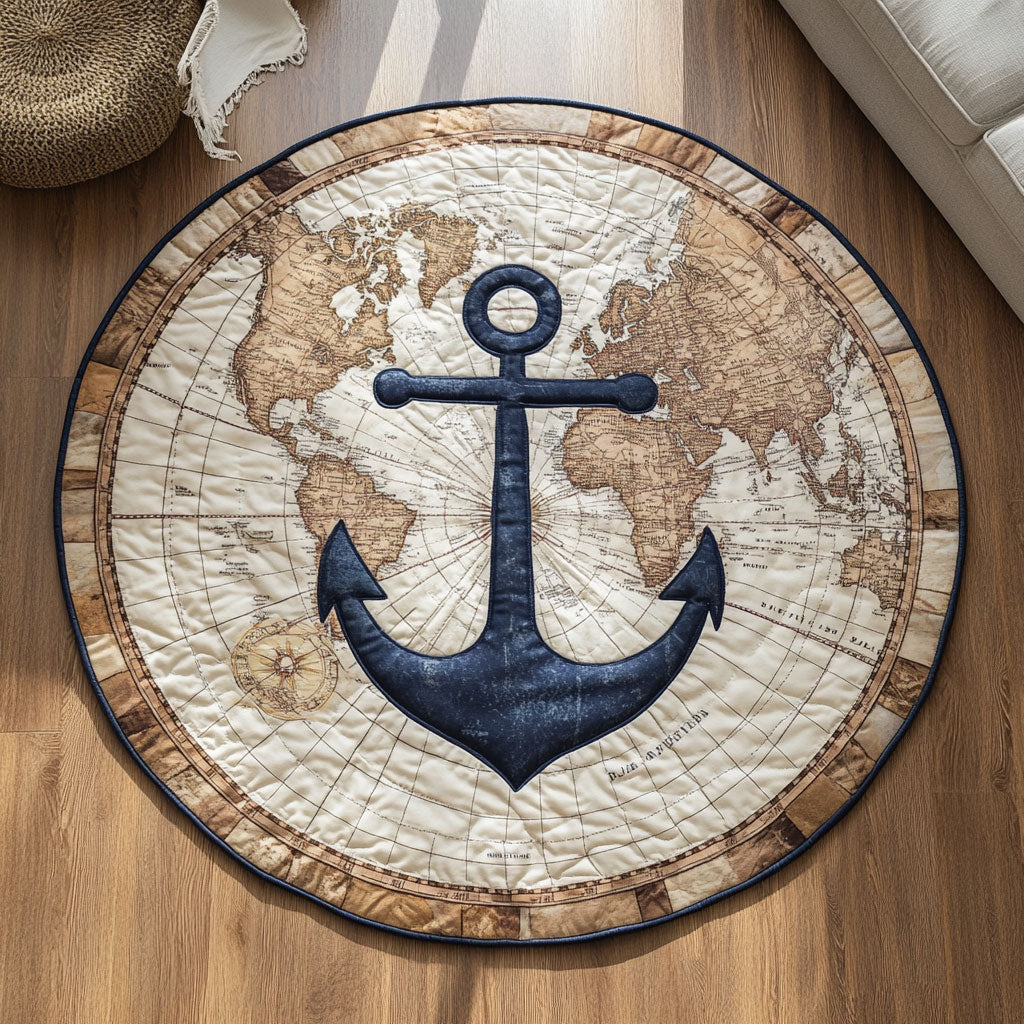 Anchor on Earth CW2807006CL Quilted Round Mat