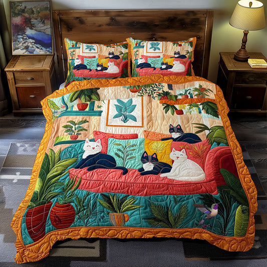 Cozy Cat Family WY1912005CL Duvet Cover Set