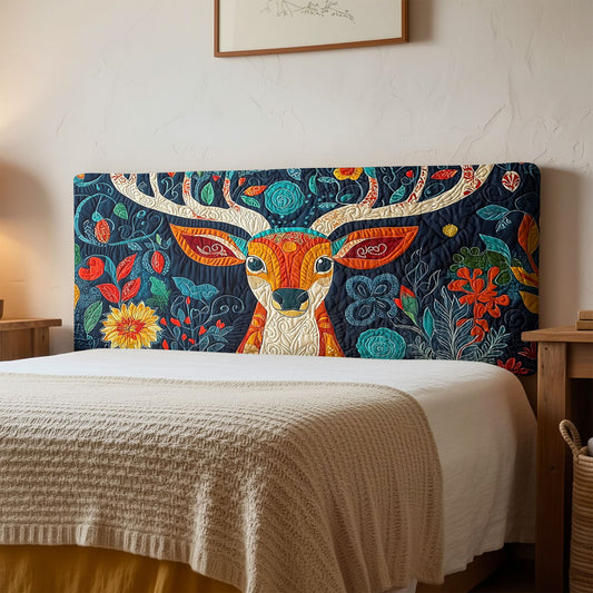 Enchanted Deer QA1112021CL Quilted Headboard Slipcover