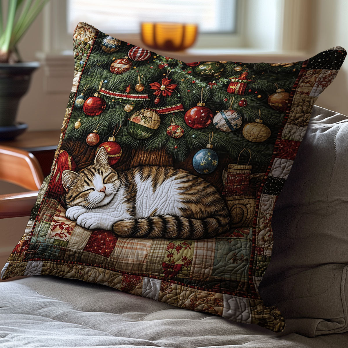 Christmas Sleeping Cat WJ2611045CL Quilt Pillow Case