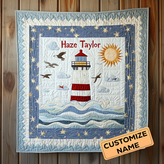 Sunny Lighthouse WN3107066CL Personalized Baby Quilt