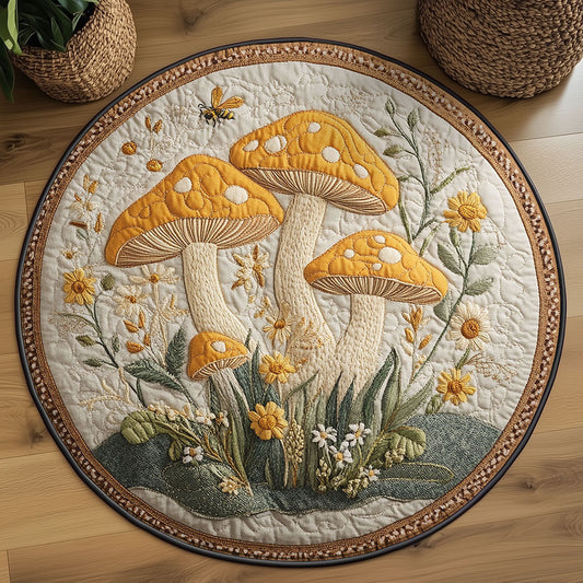 Mushroom And Wildflower WY2203079CL Quilted Round Mat