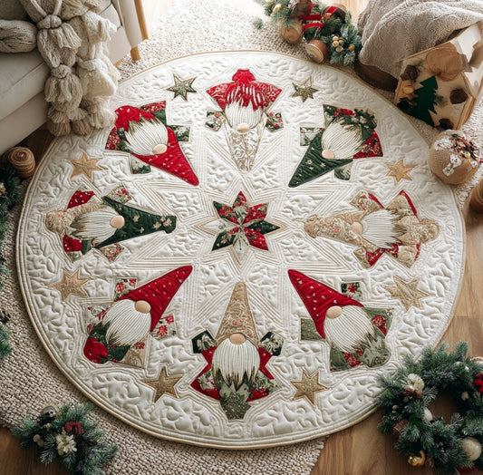 Christmas Gnome XR2809014CL Quilted Round Mat