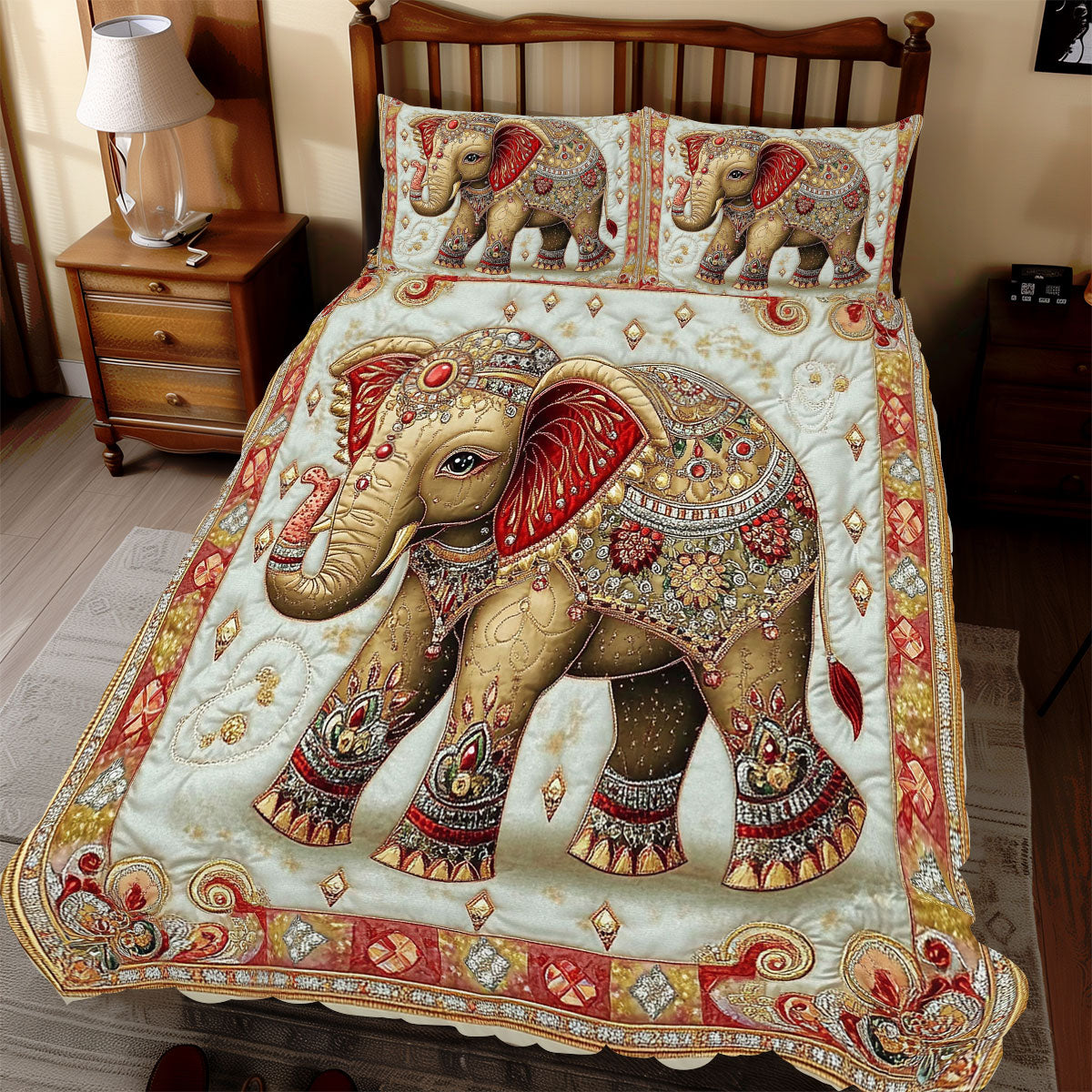 Elephant India Pattern WX0612058CL Duvet Cover Set