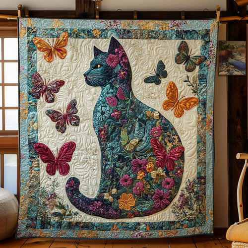 Butterfly Garden Cat WN2403007CL Quilt