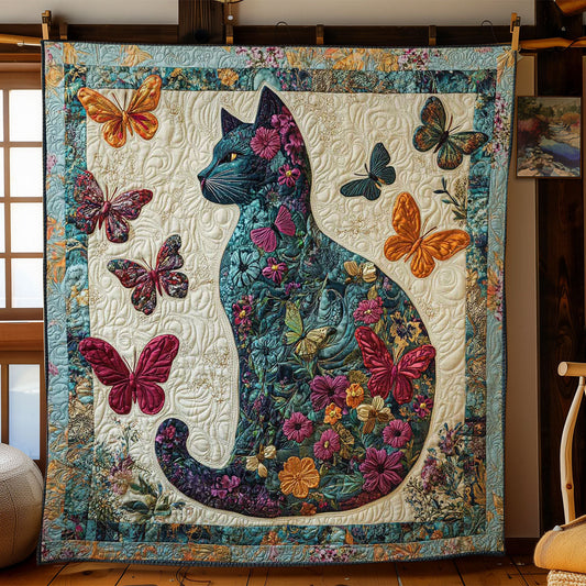 Butterfly Garden Cat WN2403007CL Quilt