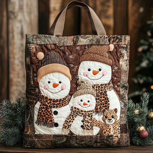 Happy Family Snowman WN1411096CL Quilted Tote Bag